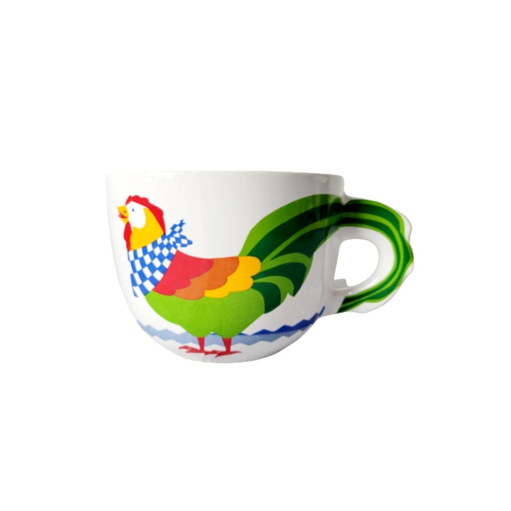 1992 FTD Chicken Jumbo Coffee Cup Soup Mug Rooster Folk Countryside Kitchen